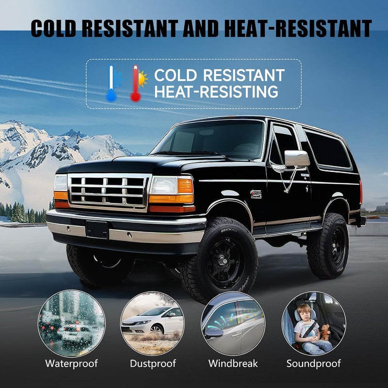 ItranMc Window Molding Sweep Felt Trim Seal for Ford F150 F250 F350 Bronco 1987-1997,Front Inner & Outer Door Window Weatherstrip Kit, Replace#E7TZ1521452A E7TZ1521453A F2TZ1521457A F2TZ1521456A - Image 4